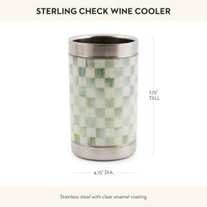 MACKENZIE-CHILDS Wine Bottle Cooler, Champagne and Wine Ice Bucket, Gray-and-White Sterling Check