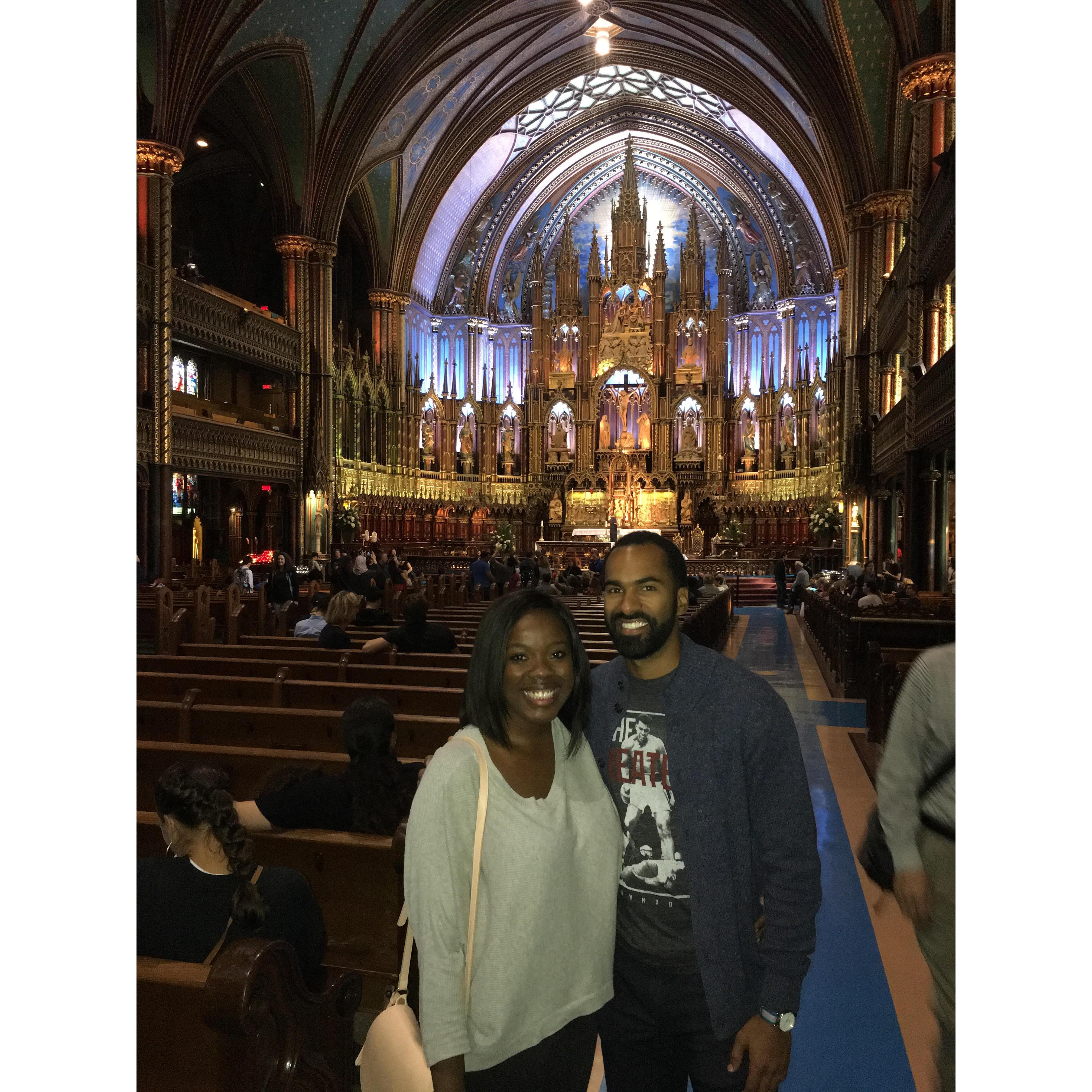 Visiting Notre-Dame Basillica of Montreal.