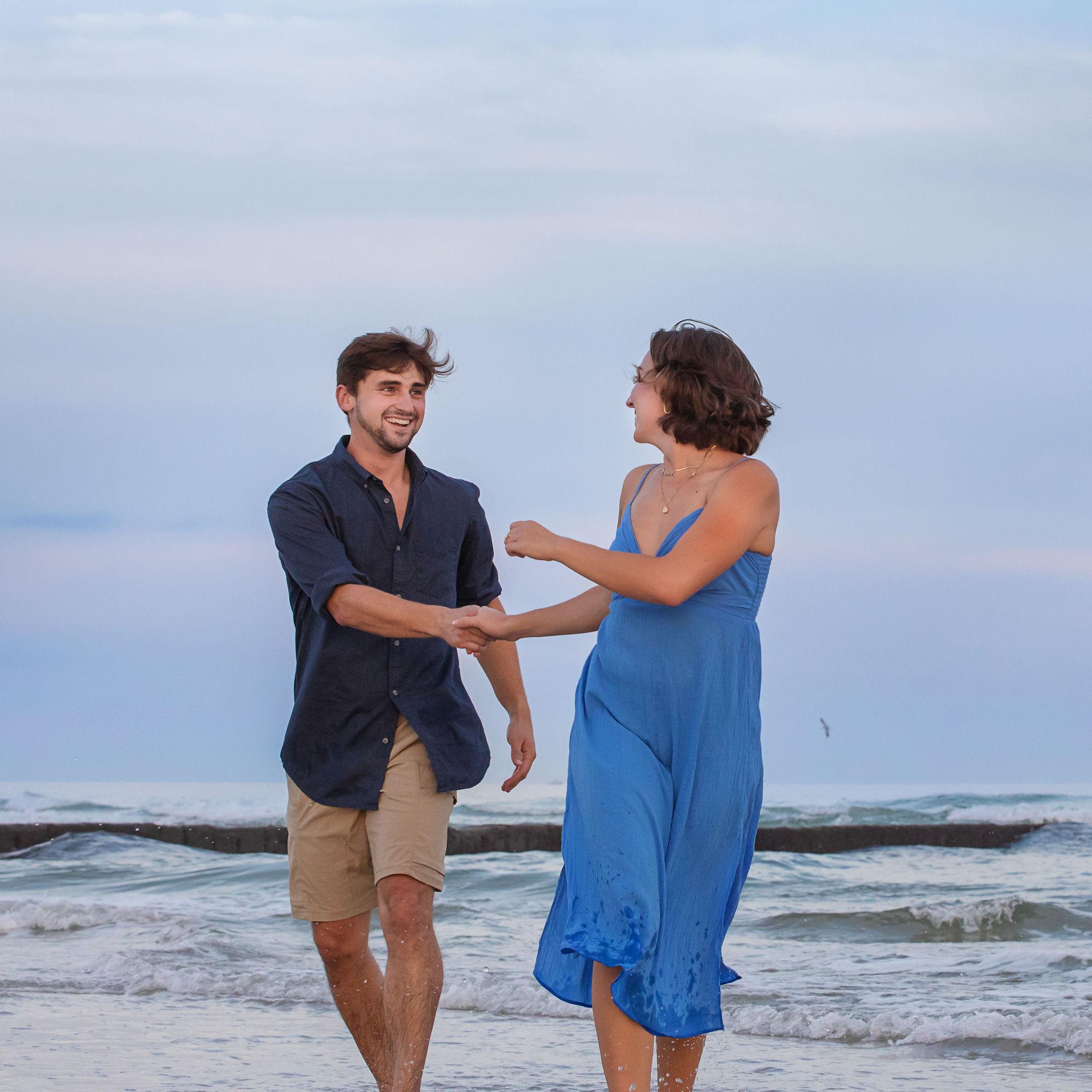 Engagement photo shoot at Wrightsville Beach