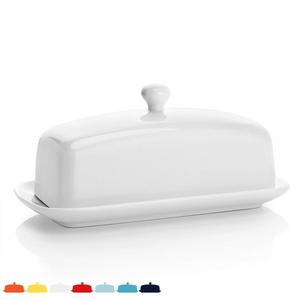 Sweese 3156 Porcelain Butter Dish with Lid, Perfect for East/West Butter, White