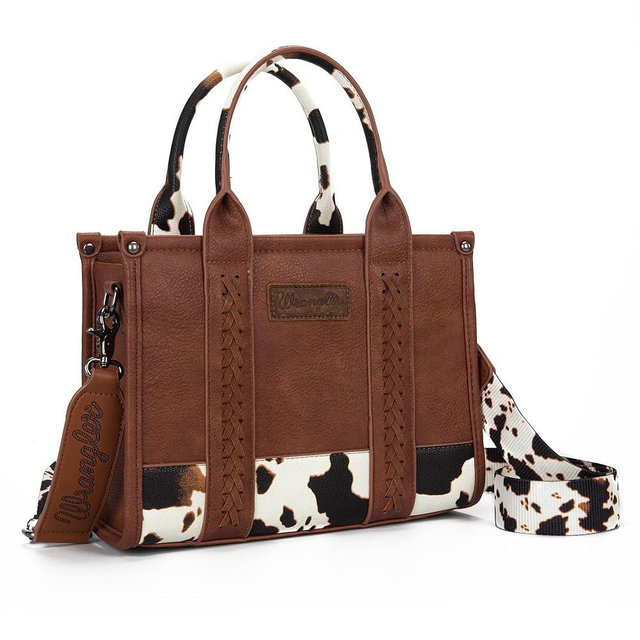Montana West × Wrangler Tote Bag for Women Western Cow Print Purse Designer Top Handle Handbags