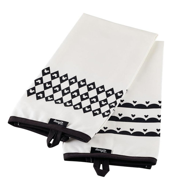 Disney Home Monochrome Kitchen Towels, 2 Piece - White