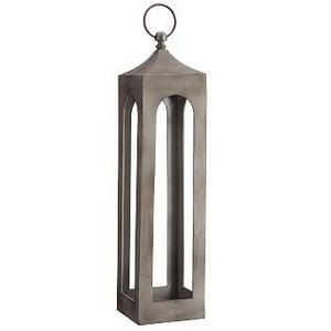 Caleb Lantern - White Weathered, Large