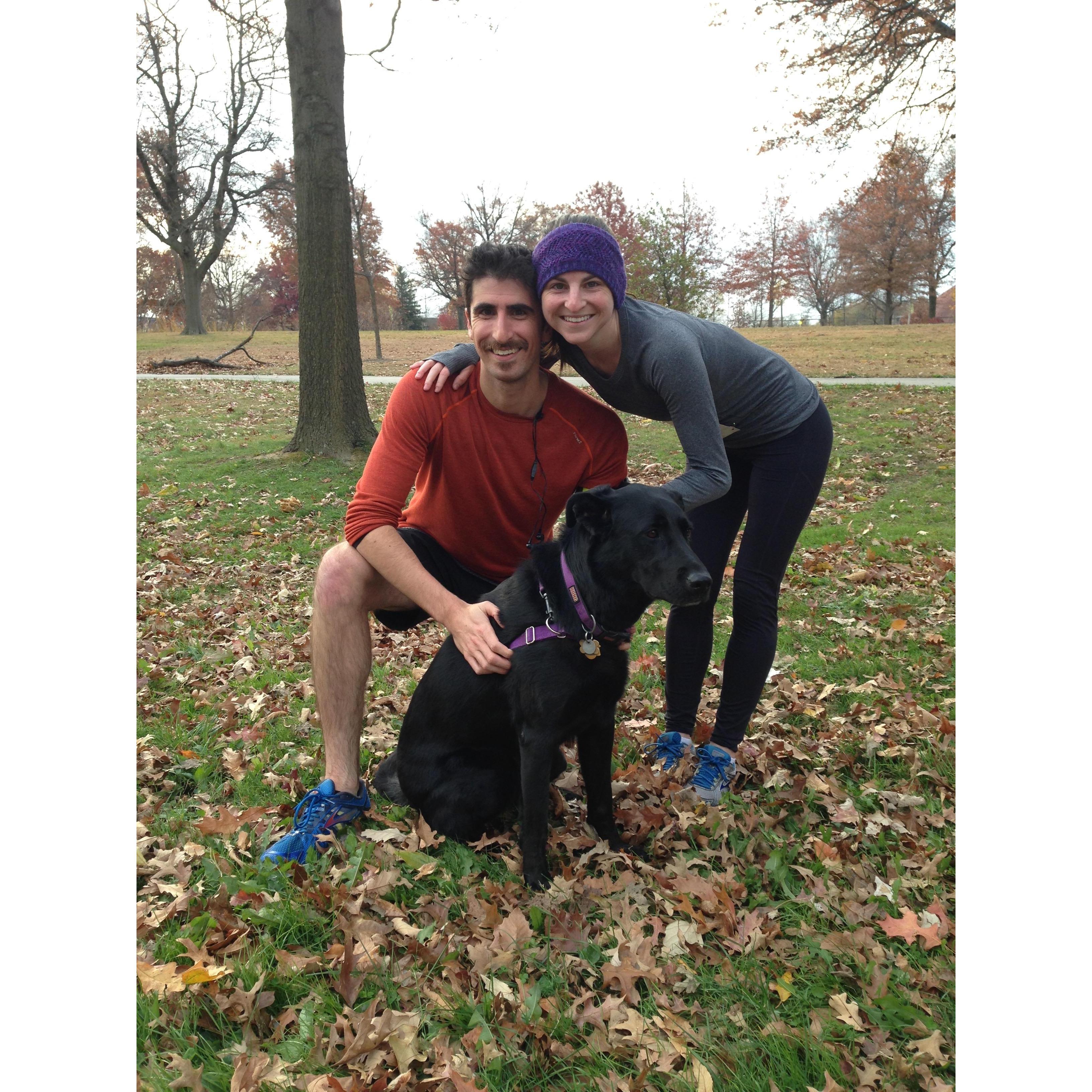 Ignore the mustache, just focus on Olive, our favorite dog niece.