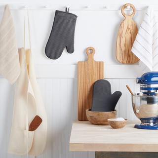 Ribbed Soft Silicone Oven Mitt, Set of 2
