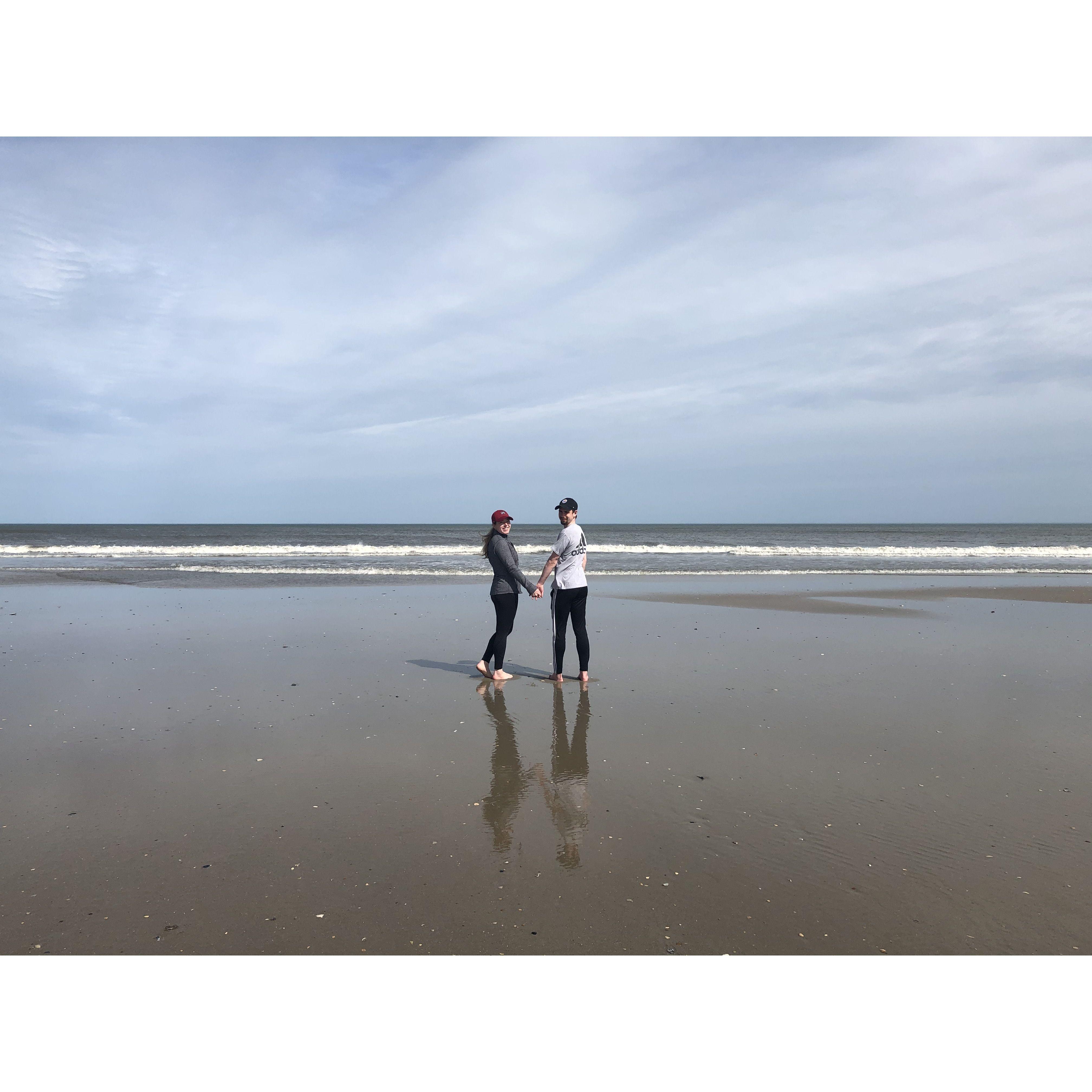 Olivia and Vince during a trip to the Outer Banks in North Carolina in 2020.