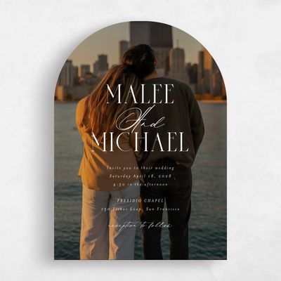 White Arch Wedding Invitation - Portsmouth Photo