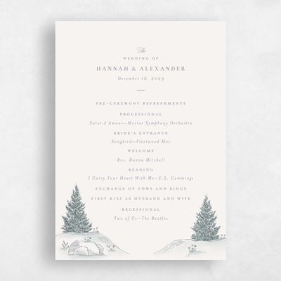 Light Oatmeal, Grey Wedding Program - Auburn