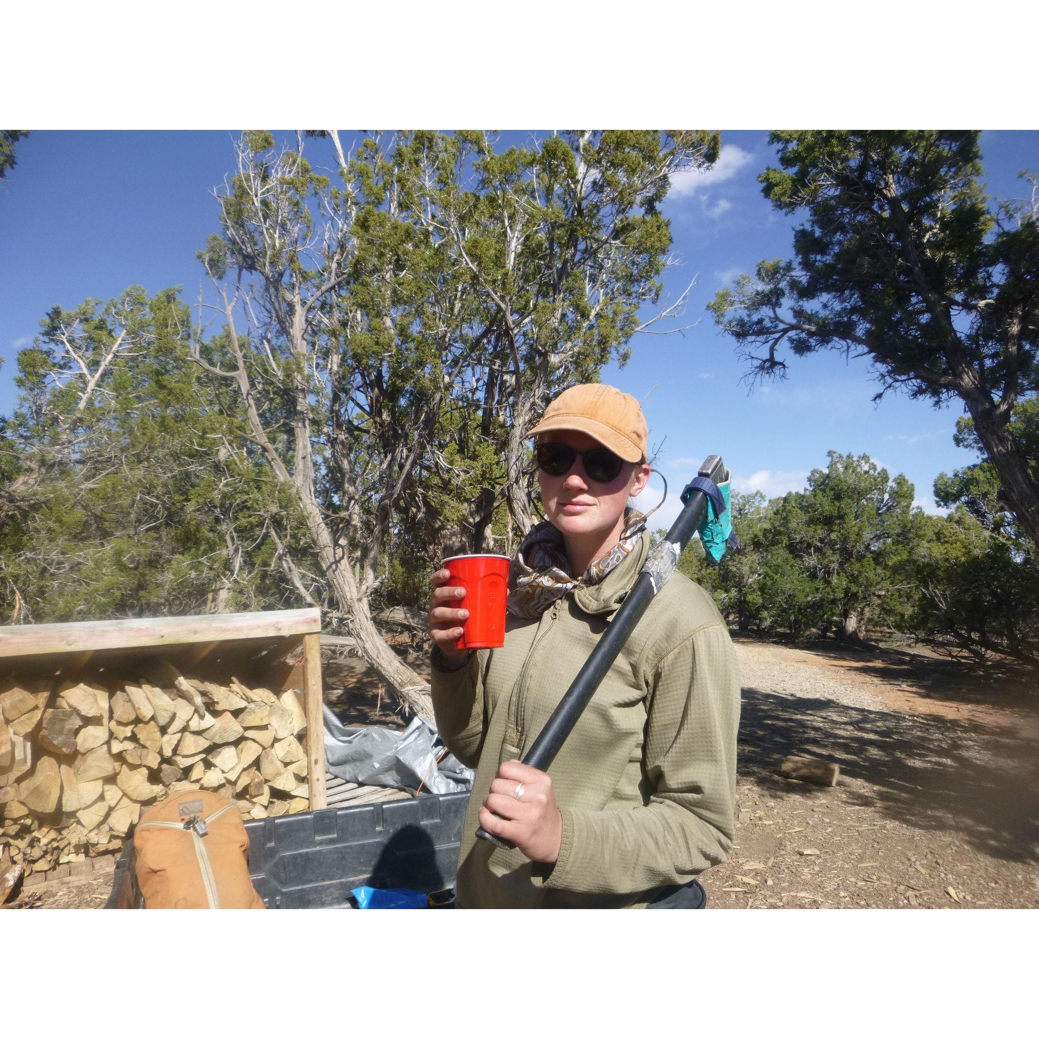 Taylor during a 2 week shift at Open Sky in Utah