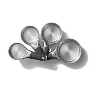 OXO 4pc Stainless Steel Magnetic Measuring Cups Set Black: Nesting Design, Dishwasher-Safe, Includes 1 Cup to 1/4 Cup OXO