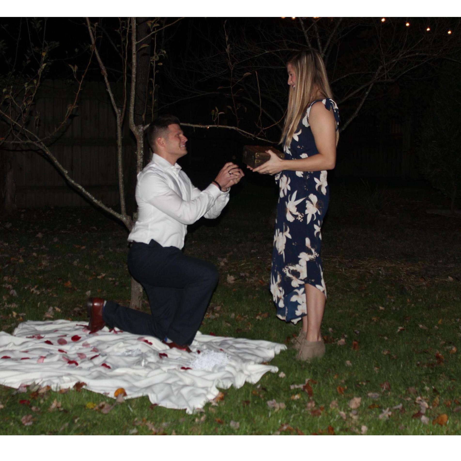 This was James' proposal to Hannah in November of 2020.