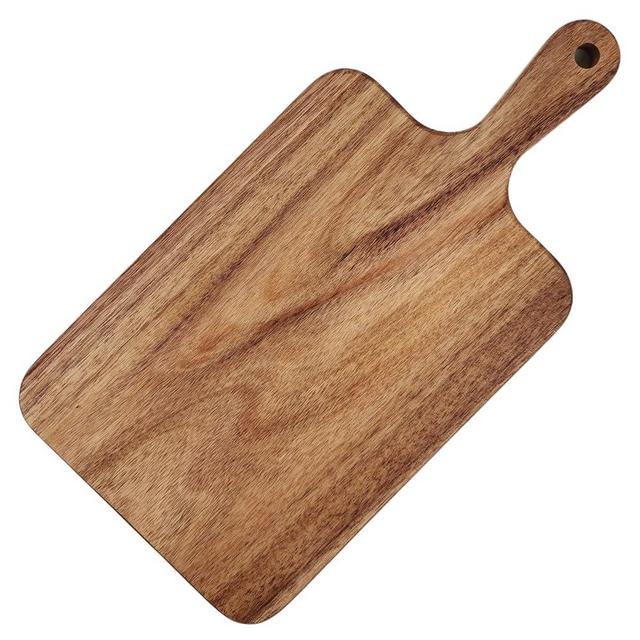 ZeQi Acacia Wood Cutting Board with Handle 13.7''X7'' / Charcuterie Board/Serving Board/Cheese, Bread, Vegetables & Fruits Serving Board (Rectangular)