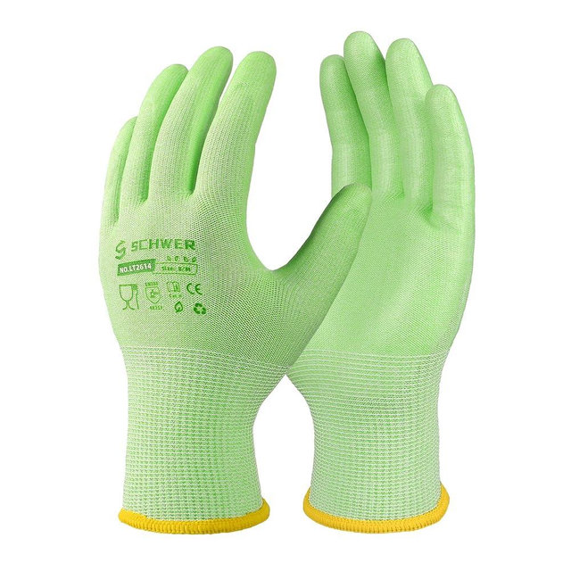 Schwer 6 Pairs Gardening Gloves for Women, Water-based PU Coating, Ultimate Environmental Safety, Comfortable and Breathable Garden Gloves, Working Gloves for Daily Work, DIY, Outdoor Activities, M