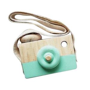 Wooden Mini Camera Toy Pillow Kids' Room Hanging Decor Portable Toy Gift Green Color