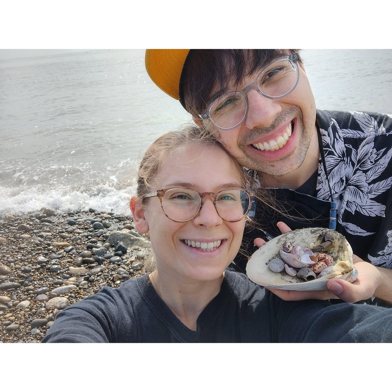 David has always been supportive of Emily's beach combing habits. Trip to Salem & Boston, September 2022