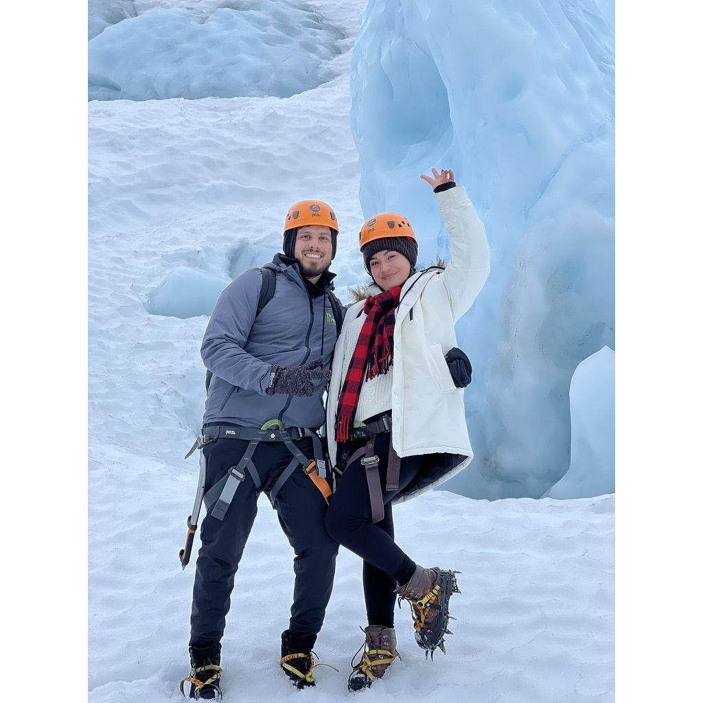 Also this was our first time climbing glaciers. We were out of breath on the way up but it was well worth it. We had taken two layers of clothing off once we reached the top.