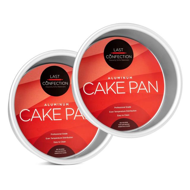 Last Confection 2pc Cake Pan Set, 6" x 2" Round Cake Pans - Professional Bakeware