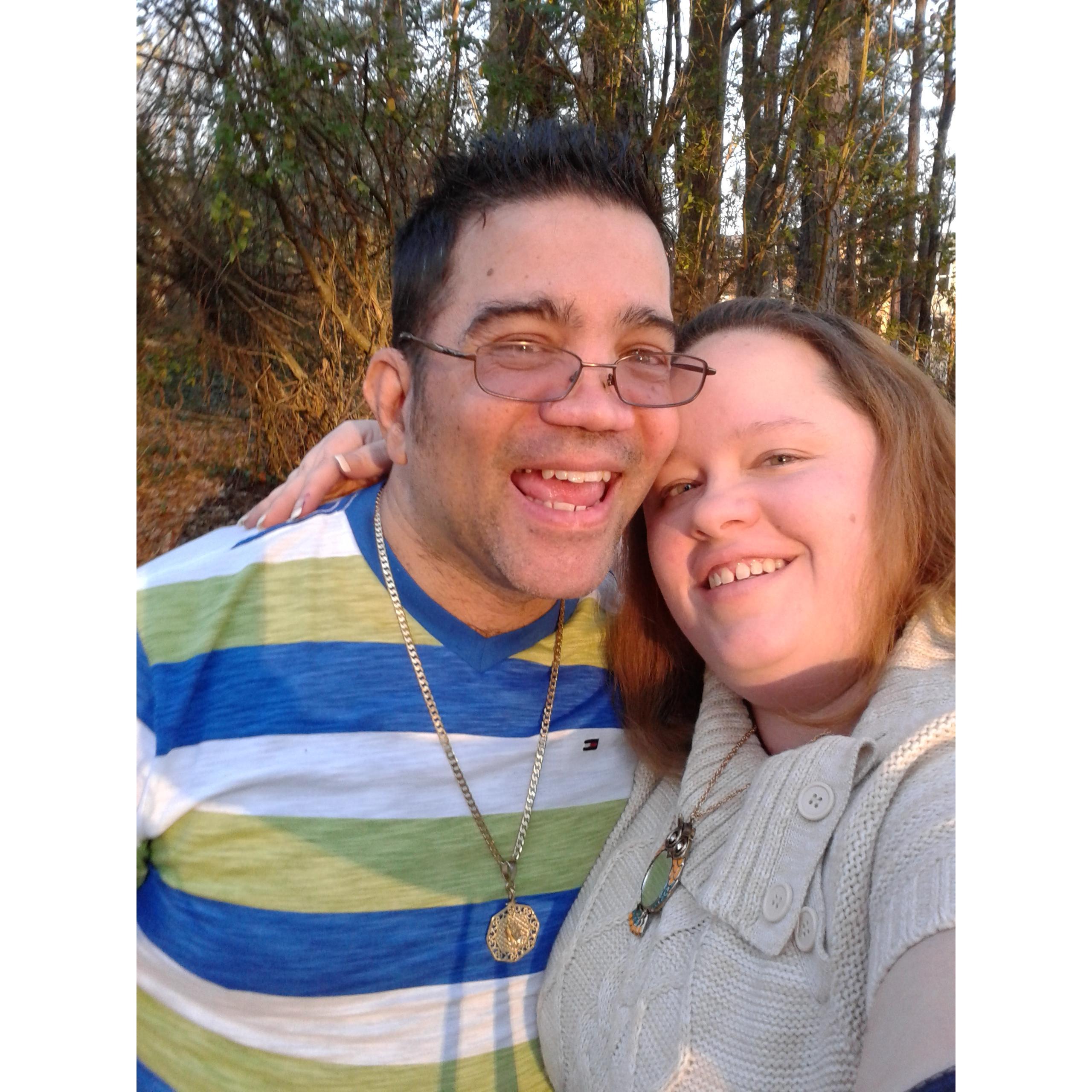 This was taken in our front yard on Valentines Day just before we went out for dinner at Cheddars.