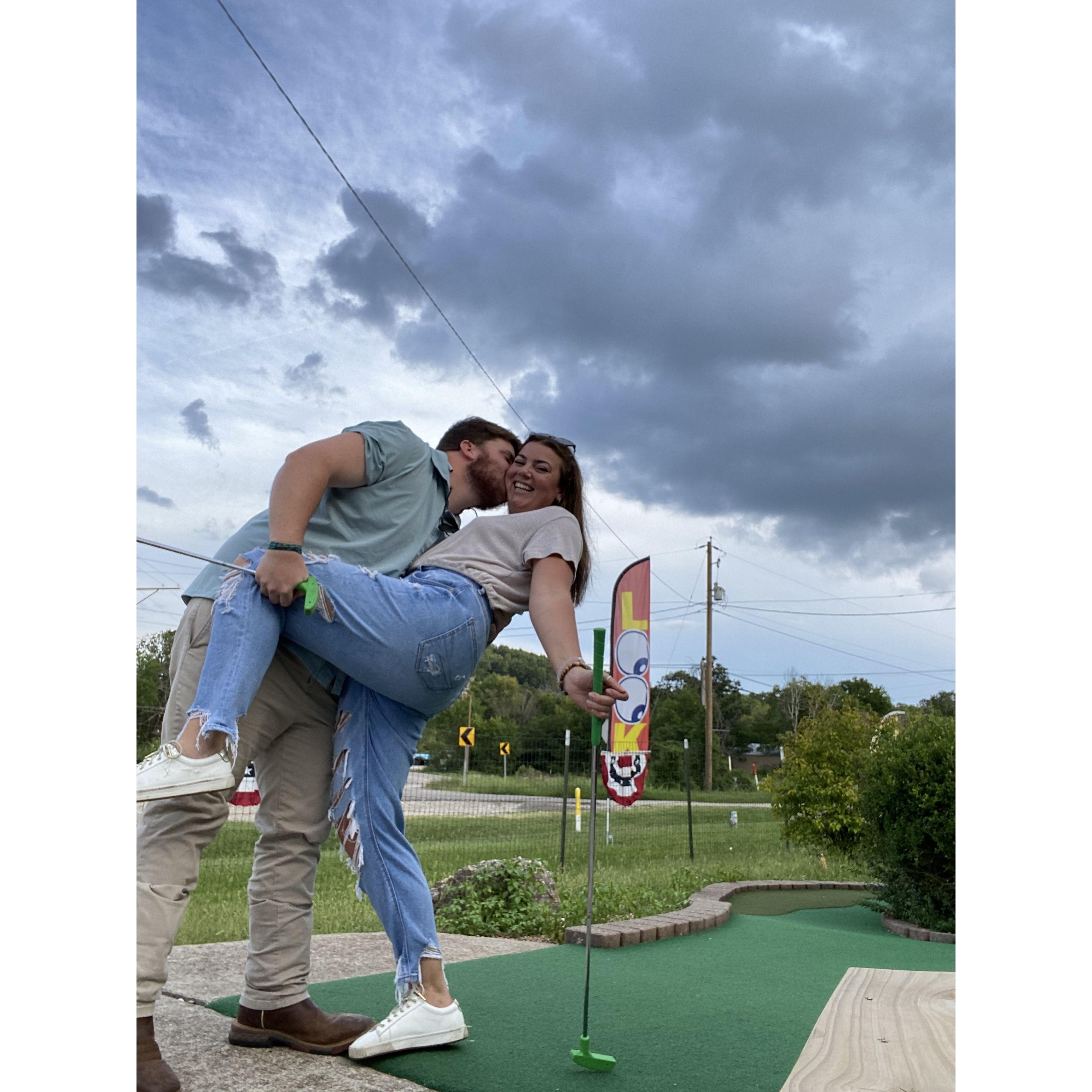 Our first date at Little T's mini Golf!!