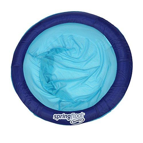 SwimWays Spring Float Papasan - Mesh Float for Pool or Lake - Dark Blue/Light Blue