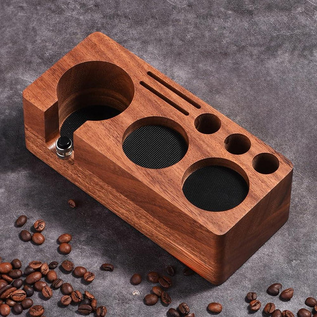 TREELF Espresso Tamping Station(51/54MM), Espresso Coffee Anti-pressure Pad Stand, Espresso Organizer & Portafilter Holder ， Coffee Station Organizer for Countertop