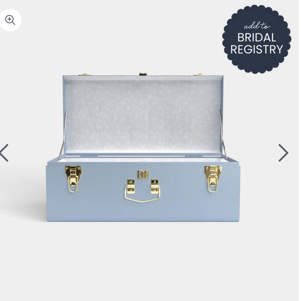 Petite Bridal Trunk in Light Blue with Bridal Blooms Pattern