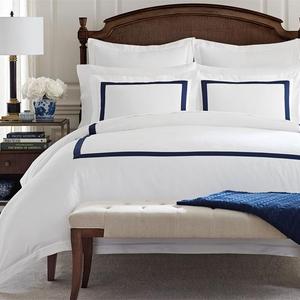 Banded Duvet Cover - Navy