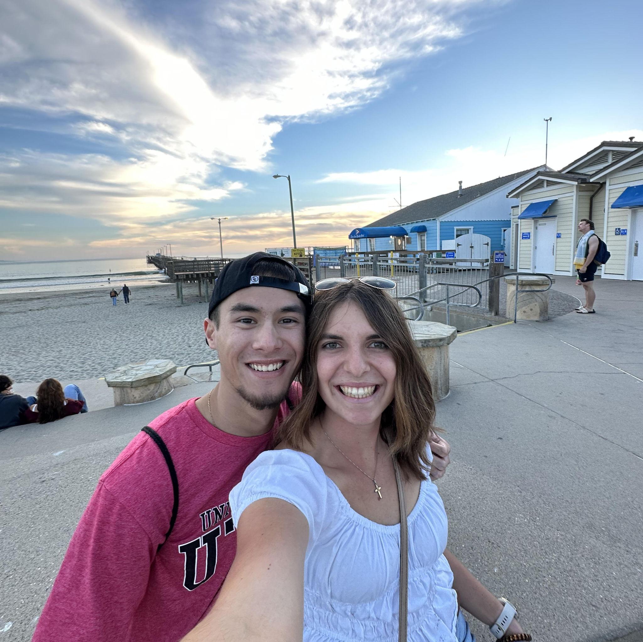 Max the mountain man getting to experience Bree's beach life