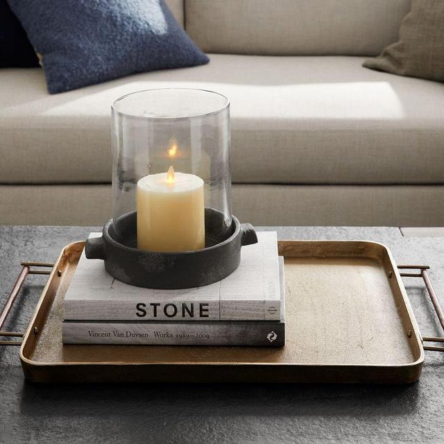 Handcrafted Brass & Leather Tray