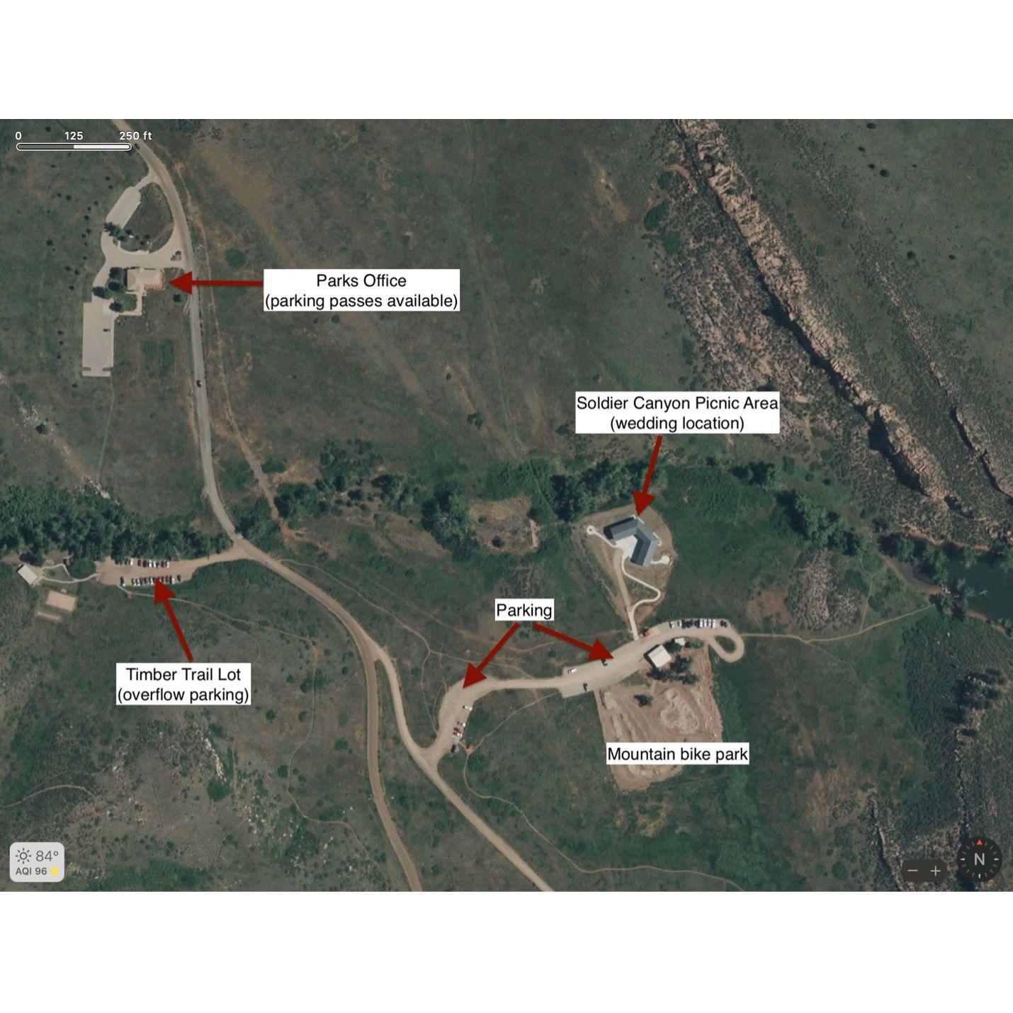 Here is an annotated map of the Lory State Park venue