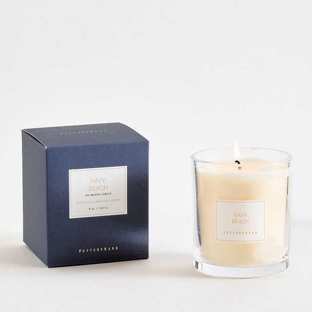 Signature Small Candle: Navy Beach (Redwood + Vetiver): 9 oz