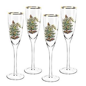 Spode® Christmas Tree Champagne Flutes (Set of 4)