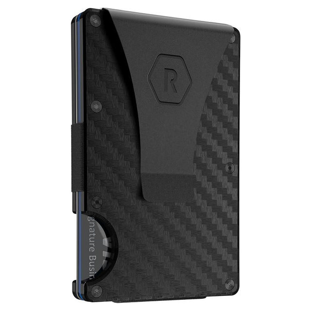 The Ridge Wallet for Men - Slim Minimalist Compact Wallet and Card Holder, RFID Protected Front Pocket Wallets for Men with Integrated Money Clip (Carbon Fiber 3K)