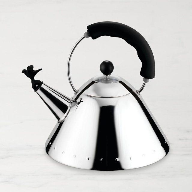 Alessi Michael Graves 9093 Stainless-Steel Tea Kettle, Black