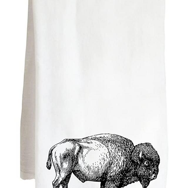 Live Nice Bison - Native Themed American Western USA - Farm Flour Sack Kitchen Tea Towel