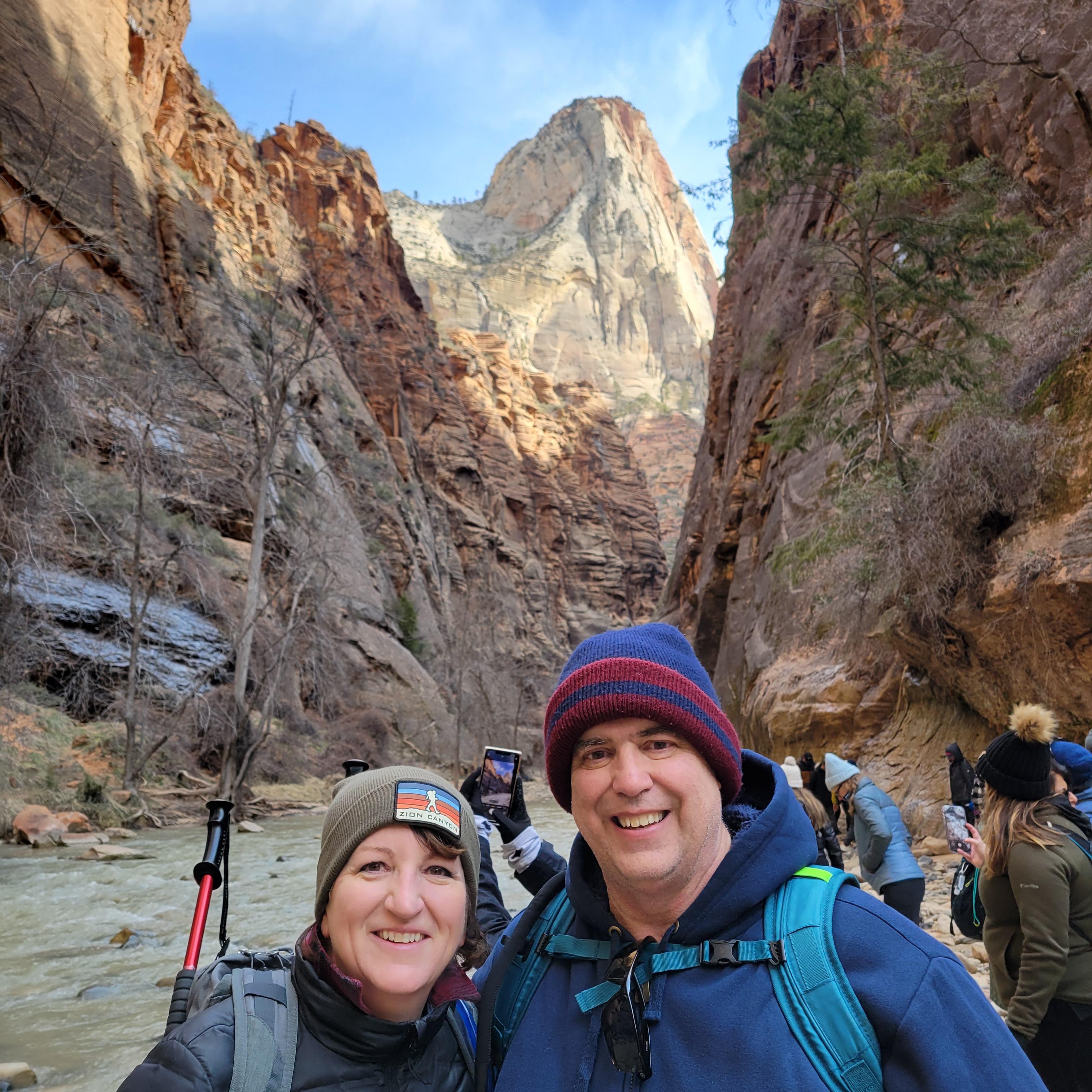 Entrance to 'The Narrows' Zion National Park, March 2023