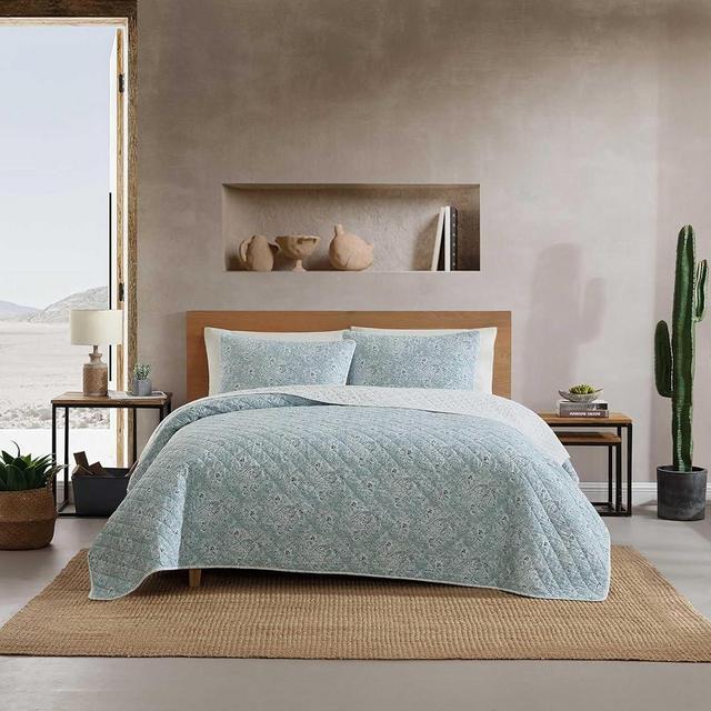 Wrangler - King Quilt Set, Reversible Bedding with Matching Shams, Yellowstone Inspired, Super Soft Bedding Set (Prairieland Paisley Blue, King)