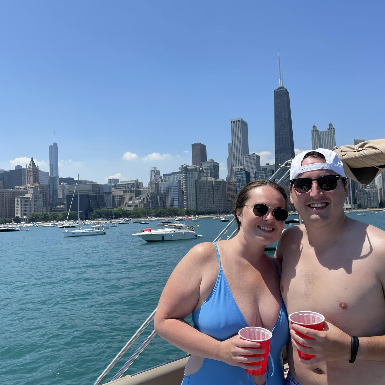 Boat on Lake Michigan