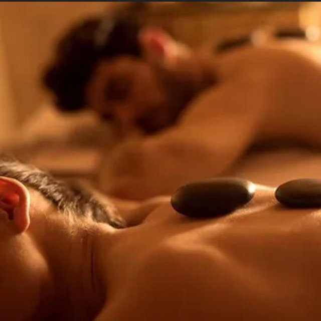 Couples massage on the cruise.