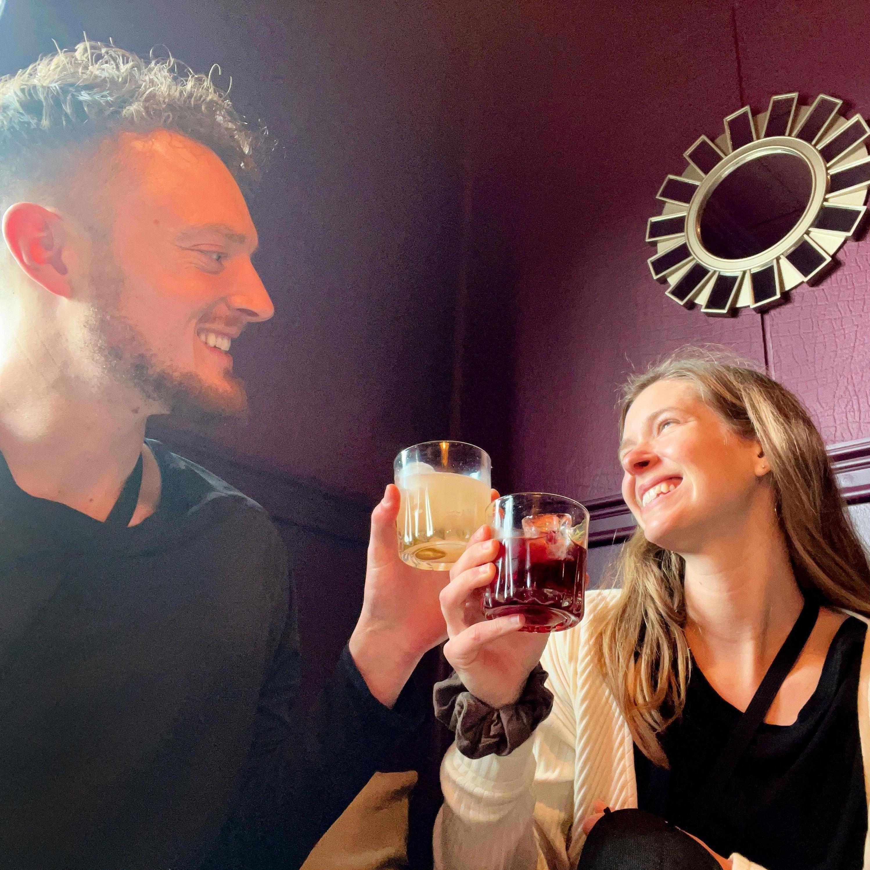 Cheers in Chile after quitting our jobs in pursuit of a dream to travel the world.
