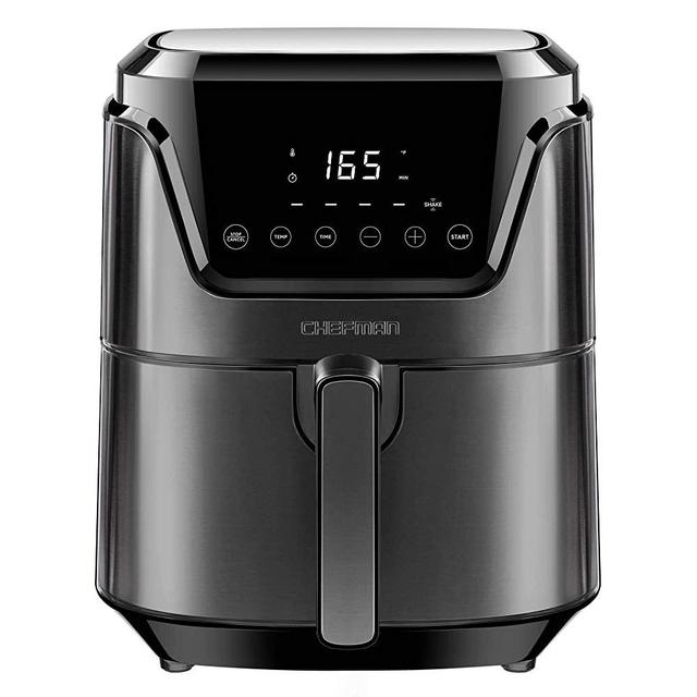 Chefman 4.5 Quart Air Fryer with Presets & Adjustable Temperature, Nonstick Stainless Steel & Cool-Touch, Dishwasher Safe Basket, BPA-Free w/ 60 Minute Timer, Healthy Rapid Cooking, Black