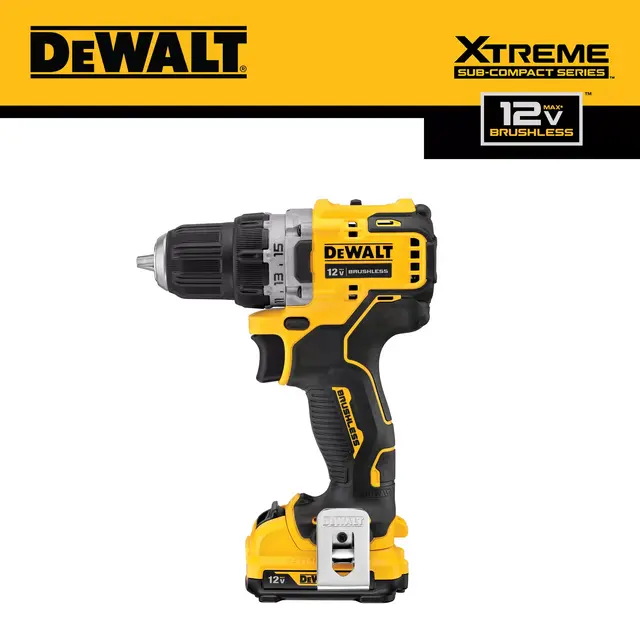DEWALT XTREME 12-volt Max 3/8-in Brushless Cordless Drill (2-Batteries Included and Charger Included)