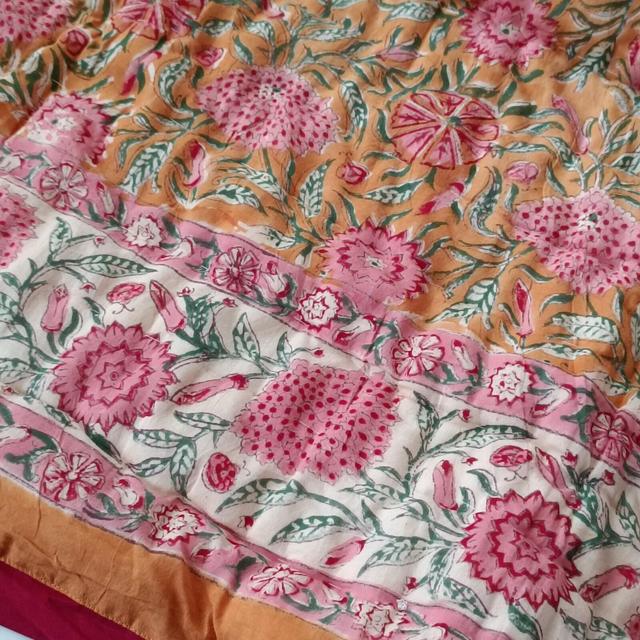 Shopgulaal gulaal Indian Jaipuri Block Print Quilt Printed Reversible Razai Cotton Handmade Floral Quilt, Jaipuri razai, Bedspread Comforter
