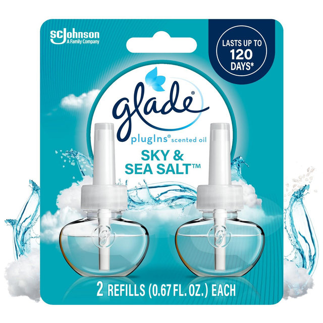 Glade PlugIns Scented Oil Air Freshener Refills - Sky & Sea Salt - 1.34 fl oz/2pk