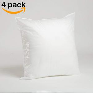 Foamily Set of 4 Premium Hypoallergenic Stuffer Pillow Insert Sham Square Form Polyester, 20" L X 20" W, Standard/White