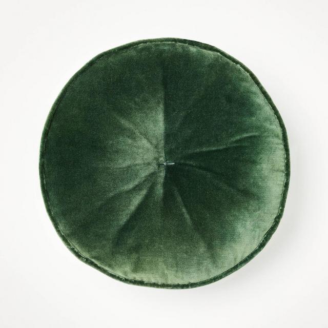 Velvet Round Throw Pillow Moss Green - Threshold™ designed with Studio McGee
