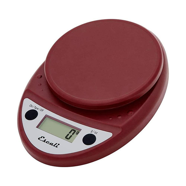 Escali Primo P115WR Precision Kitchen Food Scale for Baking and Cooking, Lightweight and Durable Design, LCD Digital Display, Lifetime ltd. Warranty, Warm Red