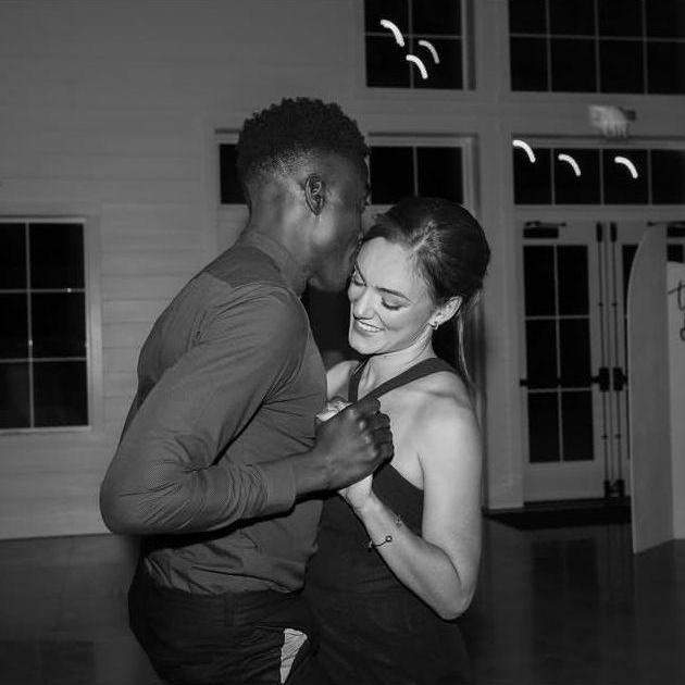 Un-posed (and favorite) picture of the two of us on John Michael and Sarah's wedding day. October 2023