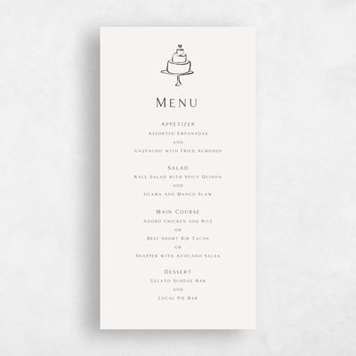 Beige Wedding Menu - Dunluce