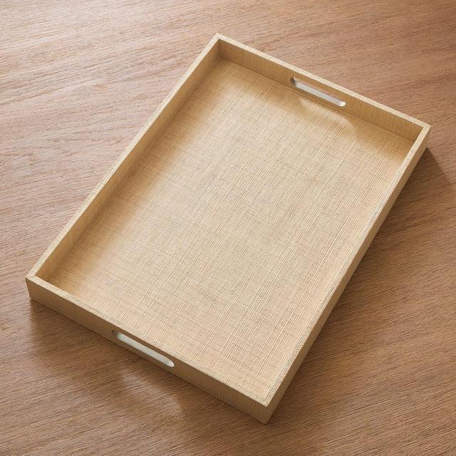 Linen Material Tray, Rectangle, 14X18In, Whitewash